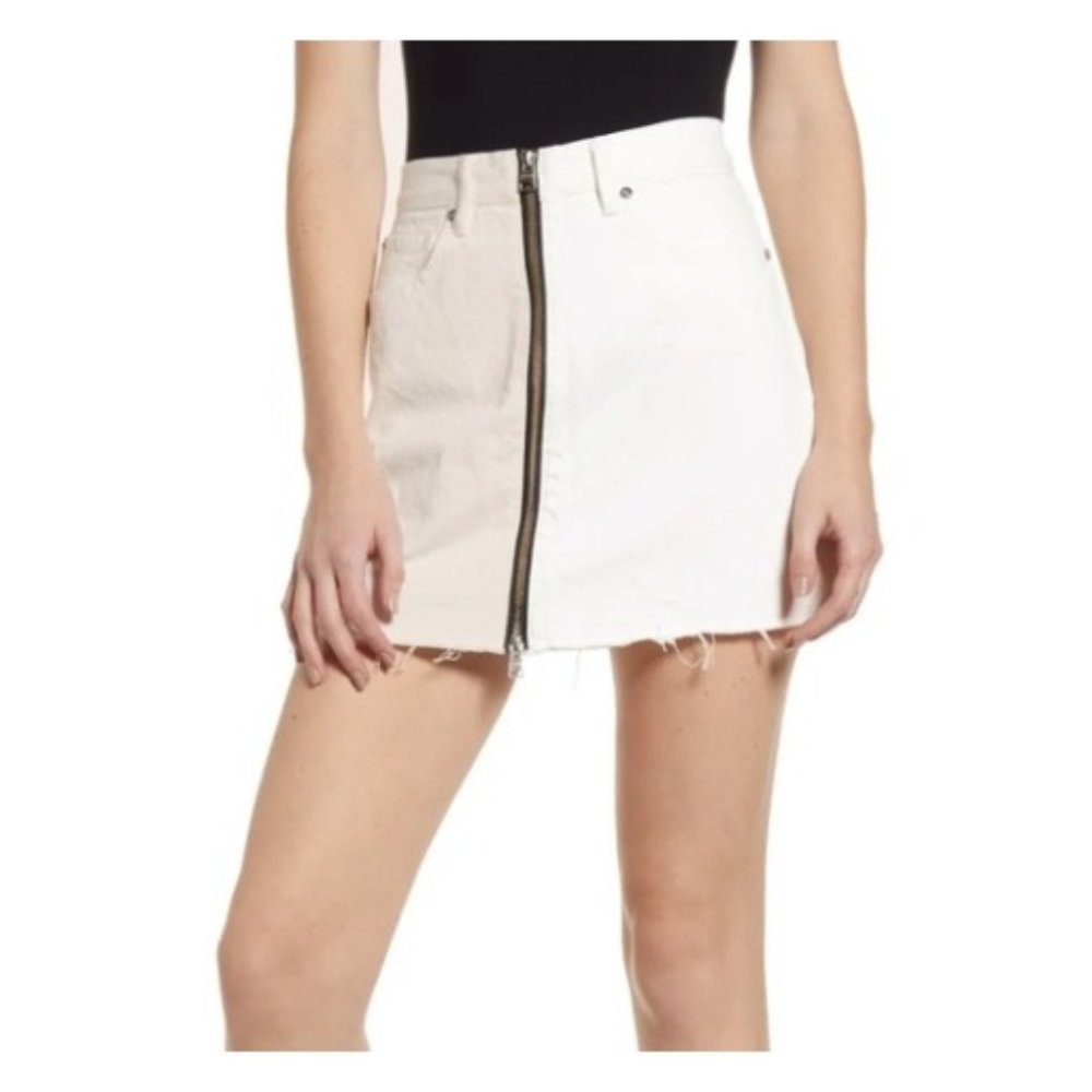 ALLSAINTS White Zipper Mini Skirt Womens Size 00